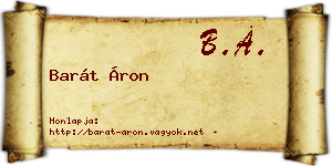 Barát Áron névjegykártya